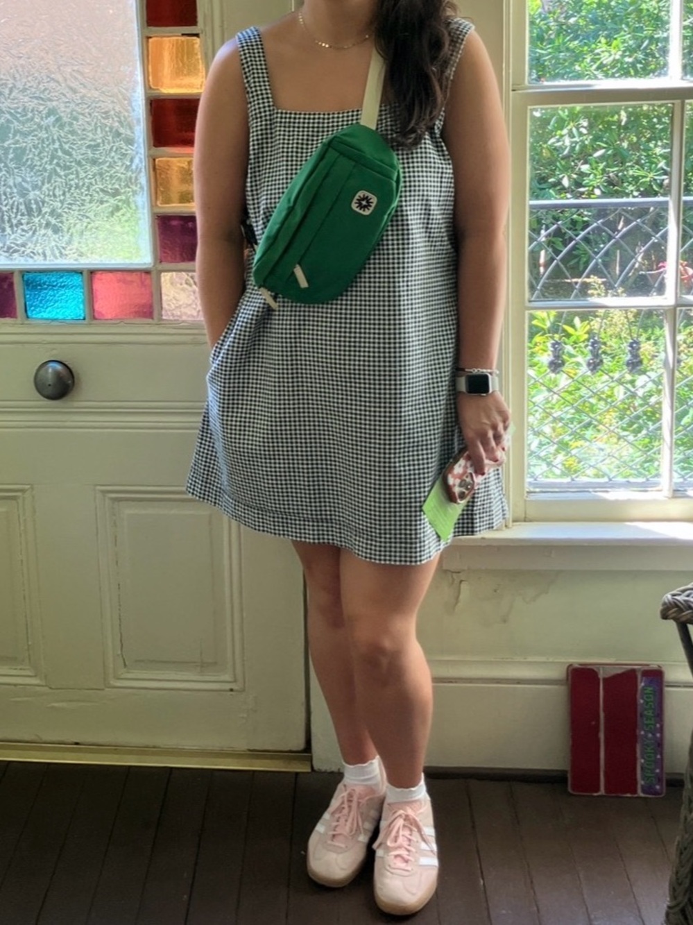 A New Day - Black and White Gingham Mini Shift Dress